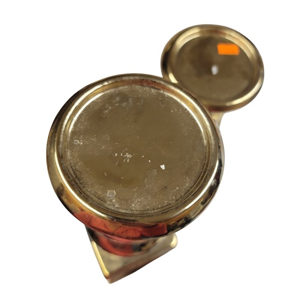 Pair of Gold Pillar Candle Holders Modern Home Decor Decorative Accents - Picture 2 of 3